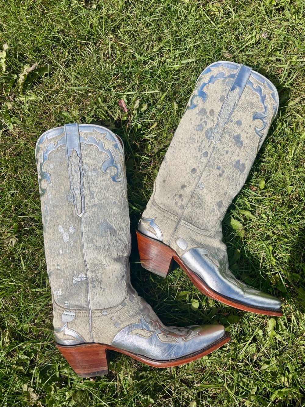 Lucchese Classics Hair On Hide Western Cowgirl Boots